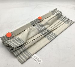 Open Box: Riviera Striped Roman Blackout Shade (26"W x 64"L) - Porcelain Blue