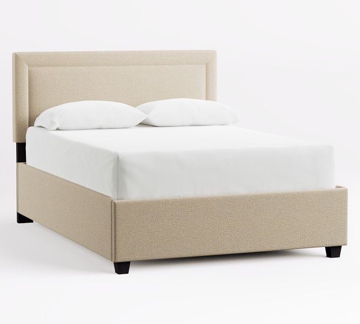Elliot Square Upholstered Bed | Pottery Barn