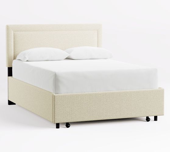 Elliot Square Upholstered Footboard Storage Platform Bed by Pottery Barn