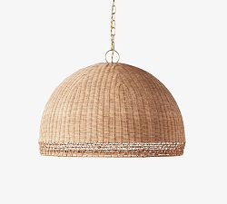 Augustus Round Rattan Chandelier (30")