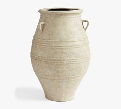 Open Box: Sienna Cement Outdoor Planter, Olive Jar (24"D x 36"H) - Ivory