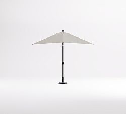 Open Box: 10' Rectangular Outdoor Patio Umbrella, Rustproof Aluminum Tilt Frame - Sunbrella® Flax, Black