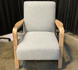 Open Box: Atwood Chair - Performance Heathered Basketweave Chambray, Seadrift