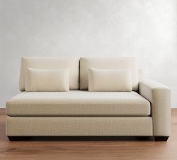 Open Box: Big Sur Square Arm Deep Seat Right Bench Loveseat - Performance Everydaylinen™ Oatmeal, Espresso
