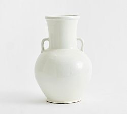 Open Box: Ceramic Handled Vase, Extra Large (17.75") - White