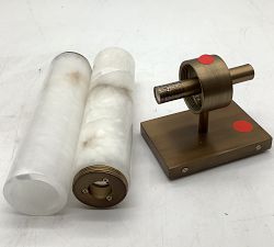 Open Box: Frances Alabaster Double Tube Sconce (22") - Tumbled Brass