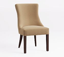 Open Box: Hayes Non-Tufted Upholstered Dining Chair - Performance Everydayvelvet™ Camel, Espresso