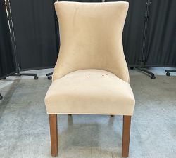 Open Box: Hayes Non-Tufted Upholstered Dining Chair - Performance Everydayvelvet™ Camel, Espresso
