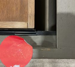 Open Box: Livingston Modular Glass Door Cabinet without Top (35") - Gray Wash