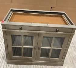 Open Box: Livingston Modular Glass Door Cabinet without Top (35") - Gray Wash