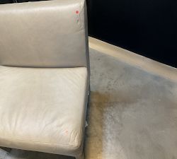 Open Box: Nielson Leather Modular Banquette, Single Seat (25") - Statesville Pebble, Seadrift