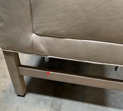 Open Box: Nielson Leather Modular Banquette, Single Seat (25") - Statesville Pebble, Seadrift