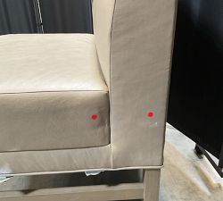 Open Box: Nielson Leather Modular Banquette, Single Seat (25") - Statesville Pebble, Seadrift