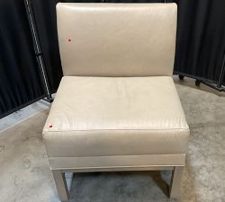Open Box: Nielson Leather Modular Single Seat Banquette Only (25") - Statesville Pebble, Seadrift