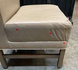 Open Box: Nielson Leather Modular Single Seat Banquette Only (25") - Statesville Pebble, Seadrift