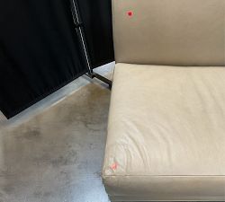 Open Box: Nielson Leather Modular Single Seat Banquette Only (25") - Statesville Pebble, Seadrift