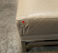 Open Box: Nielson Leather Modular Single Seat Banquette Only (25") - Statesville Pebble, Seadrift