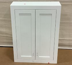 Open Box: Ranulf Overhead Bath Cabinet - White, Chrome