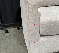 Open Box: Remmy Petite Swivel Chair (32") - Heathered Chenille Stone