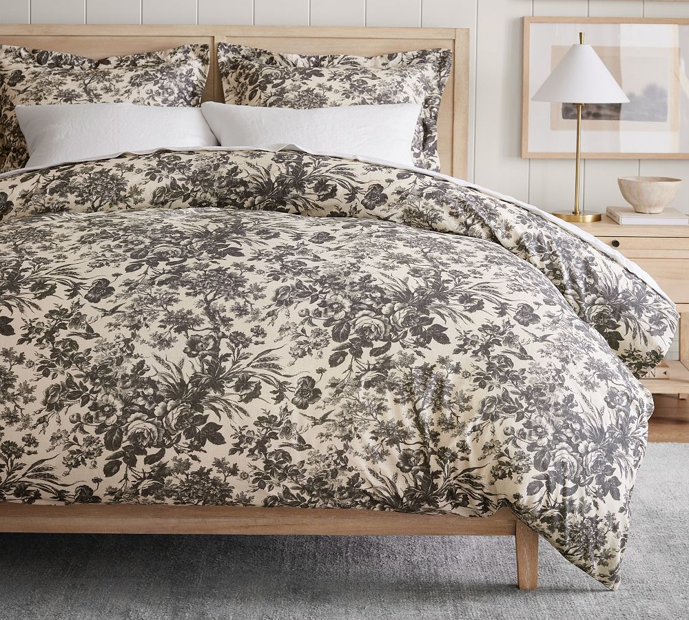 Sorrel Toile Duvet Cover - Charcoal, King/Cal. King