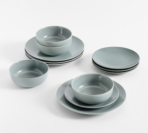 Mason 12-Piece Dinnerware Set - Chambray