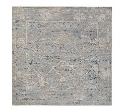 Open Box: Cascade Hand-Tufted Wool Rug, 8' Square - Mineral Blue