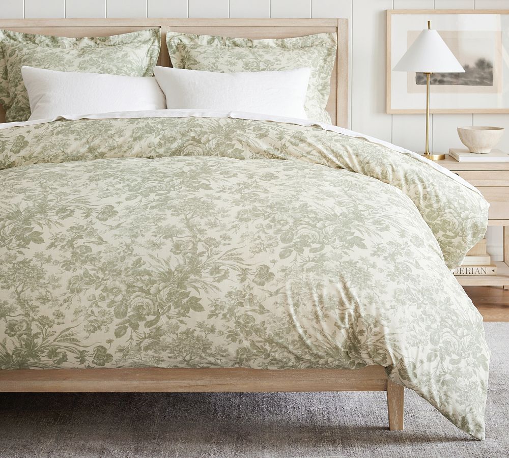 Sorrel Toile Duvet Cover - Loden, King/Cal. King