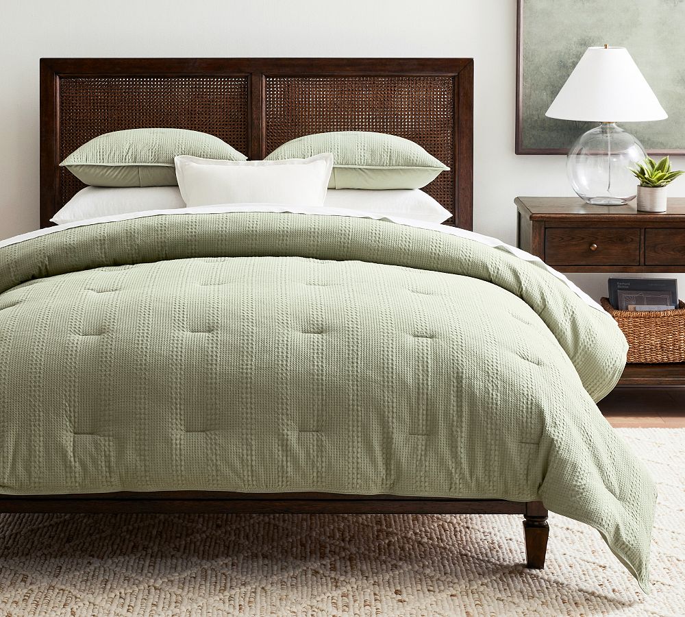 Honeycomb Cotton Comforter - Sea Grass, King/Cal. King