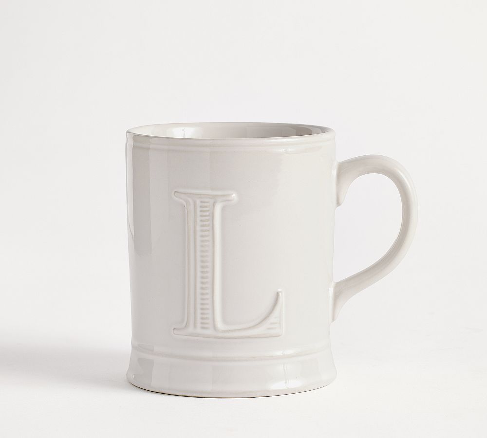 Embossed Alphabet Mug - L