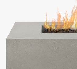 Abril Concrete Low Long Rectangular Propane Fire Pit Table (72")