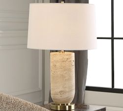 Eliana Travertine Table Lamp (24.5")
