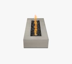 Abril Concrete Low Long Rectangular Propane Fire Pit Table (72")