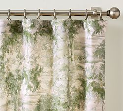 Open Box: Jardin Toile Light Filtering Curtain, 50" W x 96" L - Green Multi