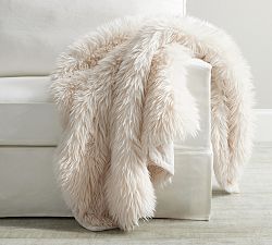 Open Box: Luxe Faux Fur Throw, 60" x 80" - Ivory