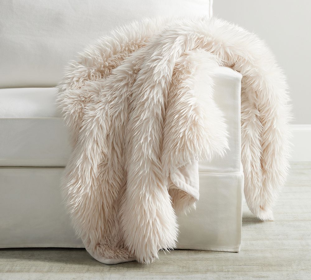 Luxe Faux Fur Throw by Pottery Barn