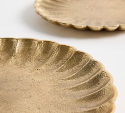 Gold Scalloped Trays - Set of 2