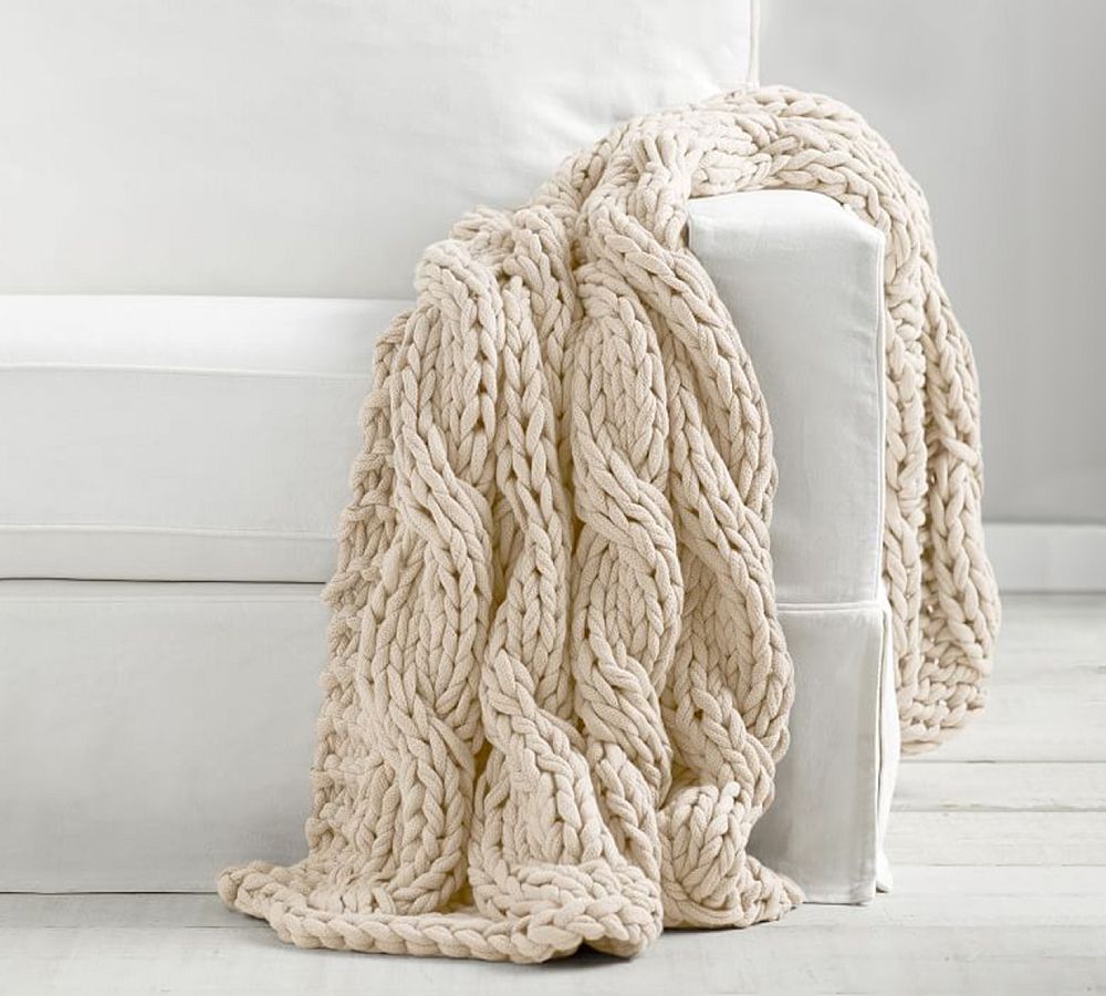Colossal Handknit Throw by Pottery Barn