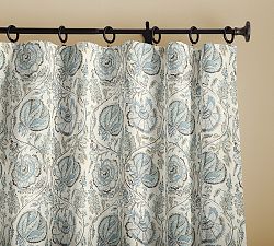 Open Box: Haylie Print Linen/Cotton Rod Pocket Curtain, 50" x 96" - Gray Multi