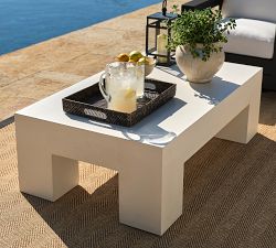 Pomona Concrete Chunky Leg Rectangular Outdoor Coffee Table (50")