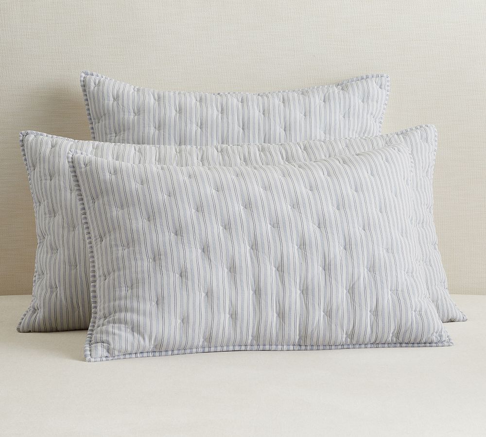 Carter Striped Quilted Sham by Pottery Barn