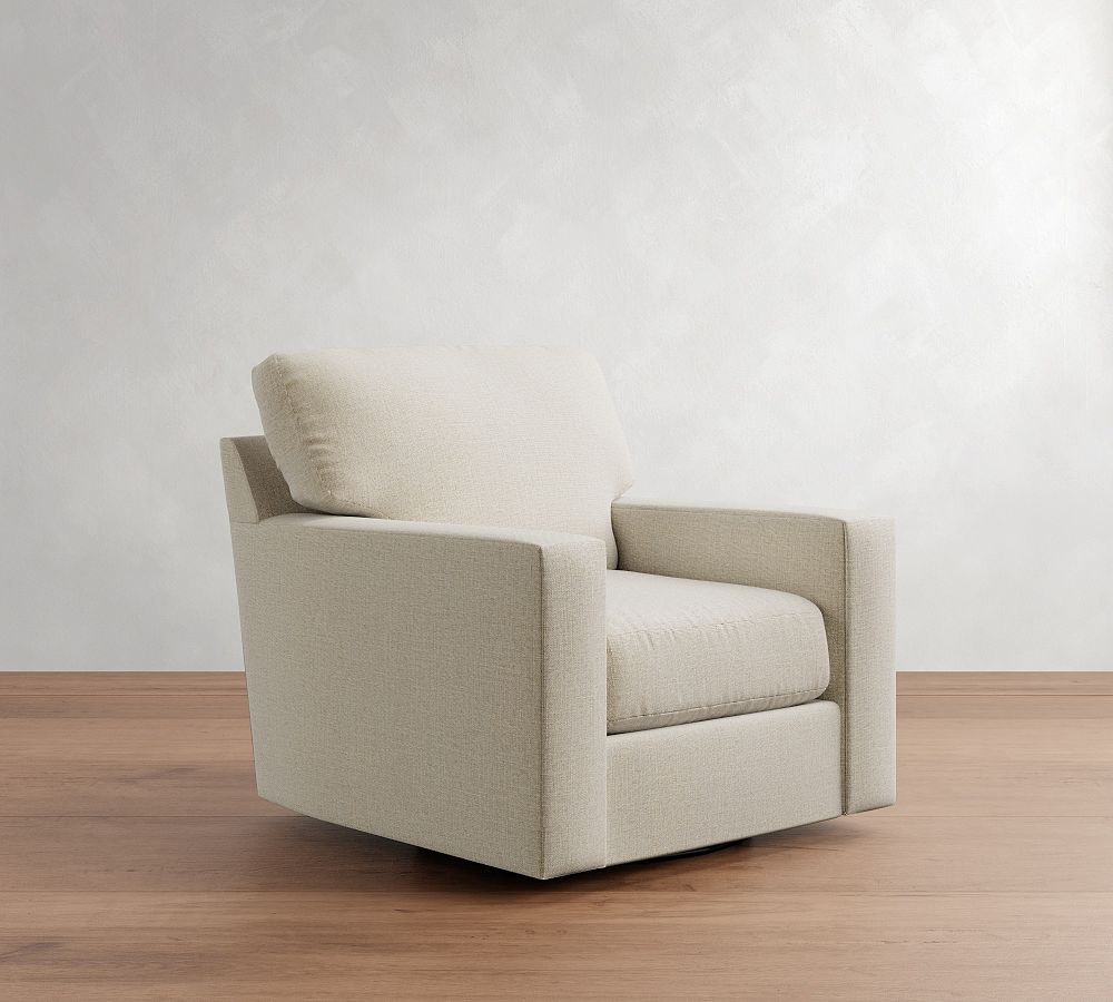 Buchanan Modern Square Arm Swivel Chair by Pottery Barn