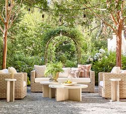 Huntington Wicker Square Arm Swivel Outdoor Lounge Chair