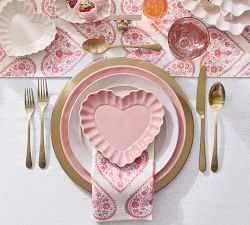 Heart Block Print Organic Cotton Napkins - Set of 4