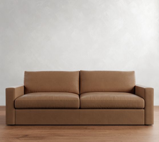 Westwood Square Arm Leather Sofa (65"-125") by Pottery Barn