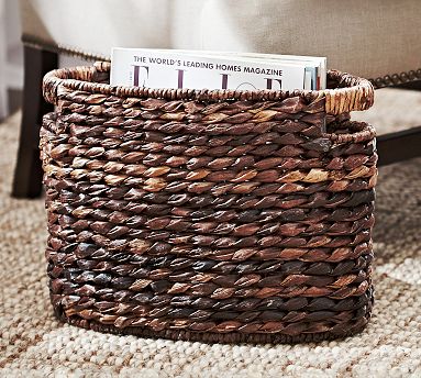 pottery barn tobacco basket Havana Handwoven Seagrass Oval Basket