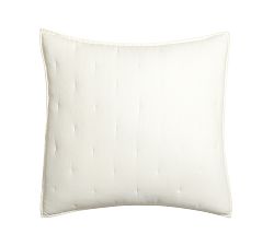 Open Box: Belgian Flax Linen Tufted Quilted Sham, Euro, Set of 3 - Classic Ivory