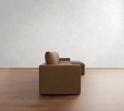 Westwood Square Arm Leather Chaise Sectional (130"&ndash;148")