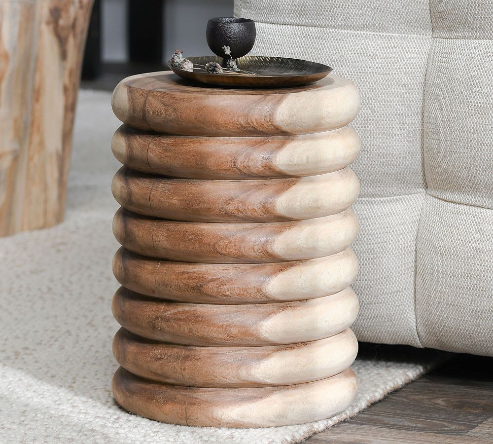 Hinsdale Round Wood End Table (14") by Pottery Barn