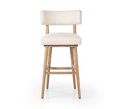 Open Box: Pardy Upholstered Swivel Counter Stool (27") - Washed Natural