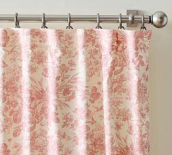 Open Box: Sorrel Toile Blackout Curtain, 50"W x 84"L - Rosewood